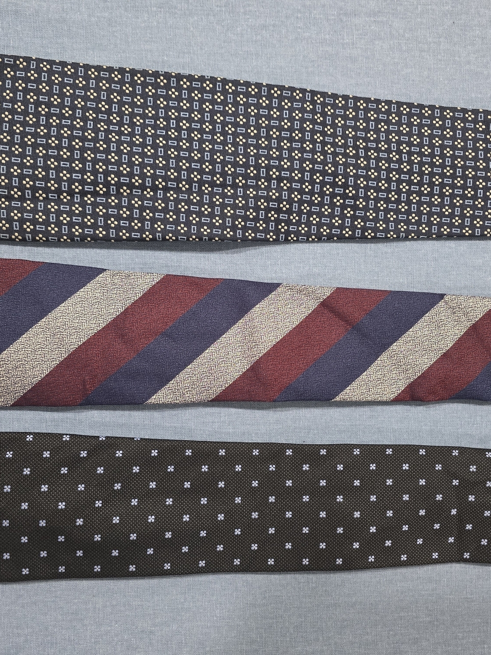Burgundy, Navy & Black Men's Tie Trio